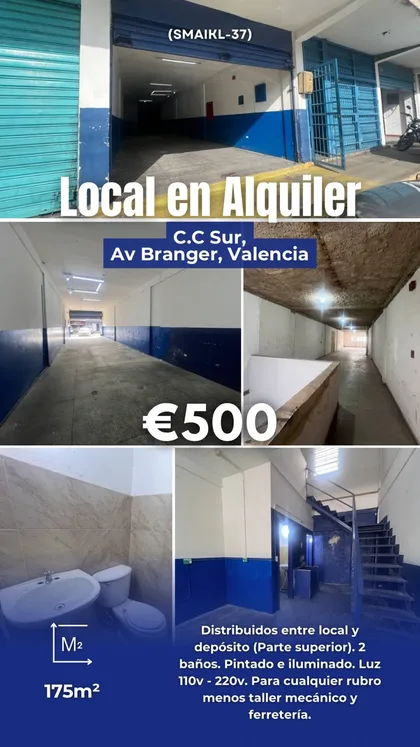 Local en C.C. Sur, avenida Branger, Valencia — USD 500