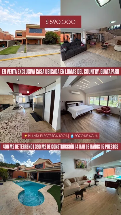 Casa en Lomas del Country, Guataparo — USD 590.000