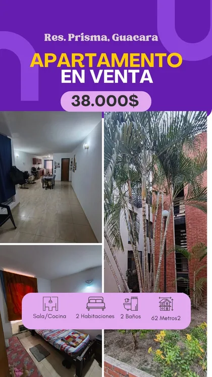 Apartamento en Conjunto Residencial Prisma, Guacara Edo Carabobo — USD 38.000
