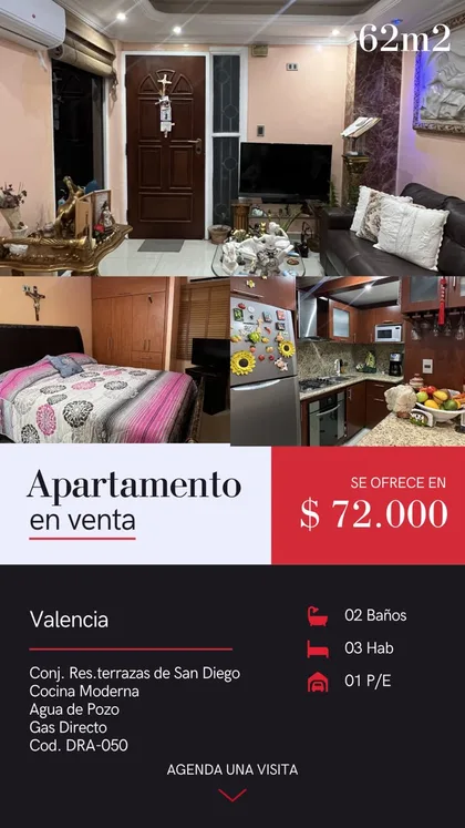 Apartamento en Terrazas de San Diego — USD 72.000