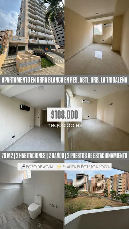 Apartamento en Res. Asti – La Trigaleña Alta — USD 108.000