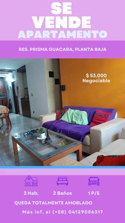Apartamento en Residencial Prisma Guacara — USD 53.000