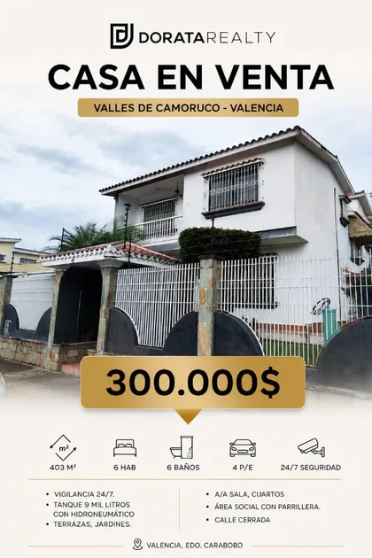 Casa en Valles de Camoruco - Valencia — USD 300.000