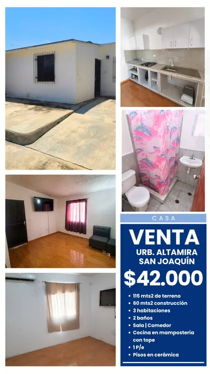 Casa en Urb. Altamira, San Joaquín — USD 42.000