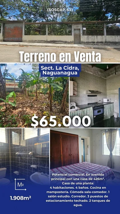 Terreno en La Cidra, Naguanagua — USD 65.000
