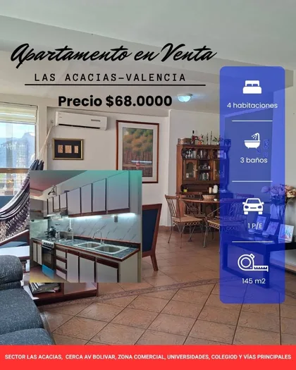 Apartamento en Las Acacias — USD 68.000
