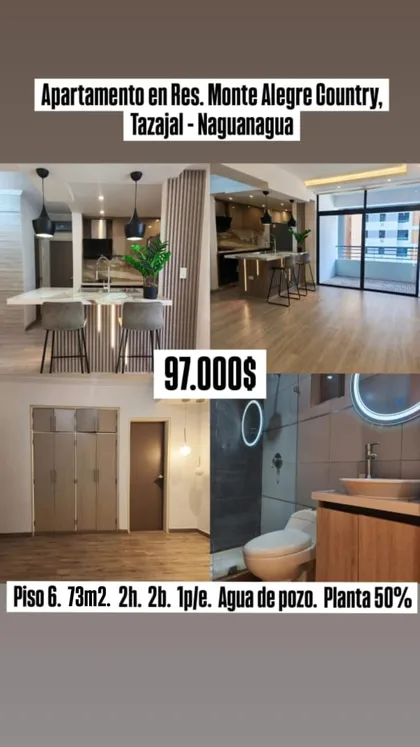 Apartamento en Residencias Monte Alegre Country, Tazajal - Naguanagua — USD 97.000
