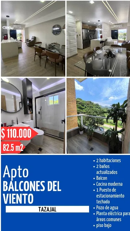 Apartamento en BALCONES DEL VIENTO TAZAJAL — USD 110.000