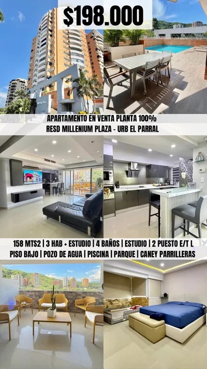 Apartamento en Residencia Millenium Plaza Urbanización El Parral — USD 198.000