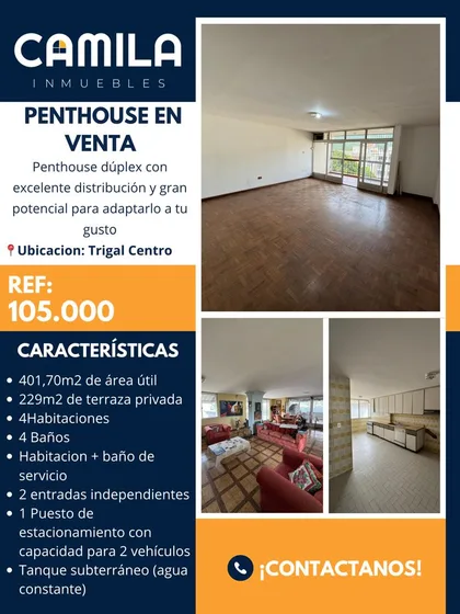 Penthouse en El Trigal Centro — USD 105.000