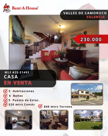 Casa en Valles de Camoruco — USD 230.000