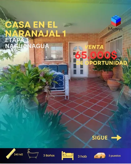 Casa en El Naranjal 1, Naguanagua — USD 65.000