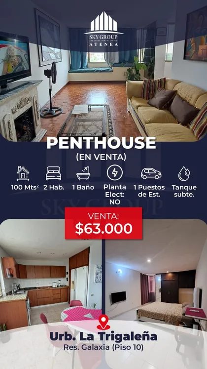 Penthouse en RES Galaxia, Urb. La Trigaleña — USD 63.000