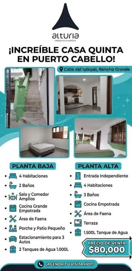 Casa Quinta en Rancho Grande — USD 80.000