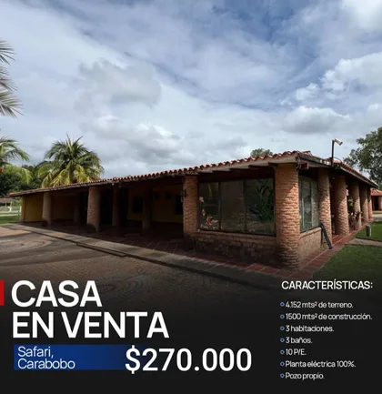 Casa en Safari — USD 270.000