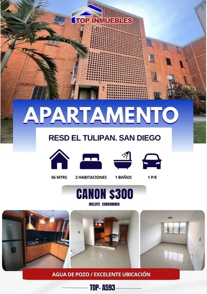 Apartamento en RESD EL TULIPAN. SAN DIEGO — USD 300