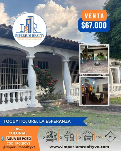 Casa en Urb. La Esperanza, Tocuyito-Libertador — USD 67.000