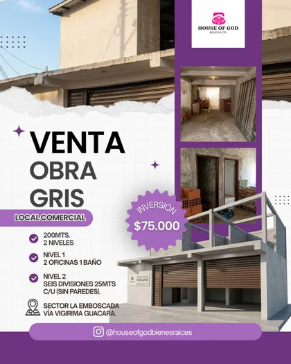 Local en La Emboascada, Vía Vigirima — USD 75.000