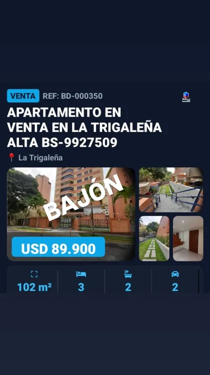 Apartamento en La Trigaleña — USD 89.900