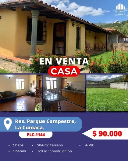 Casa en Res. Parque Campestre, La Cumaca — USD 90.000