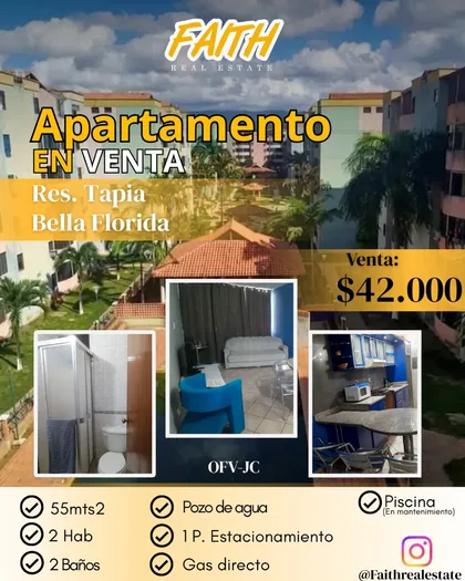 Apartamento en Residencial Las Tapias, Bella Florida, Valencia Carabobo — USD 42.000