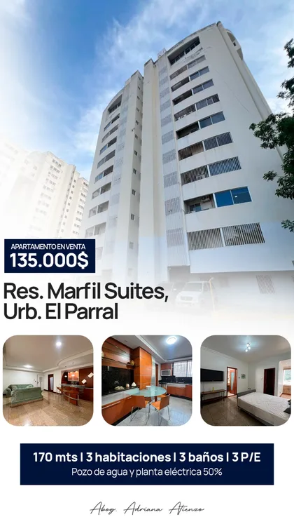 Apartamento en Res. Marfil Suites, Urb. El Parral — USD 135.000