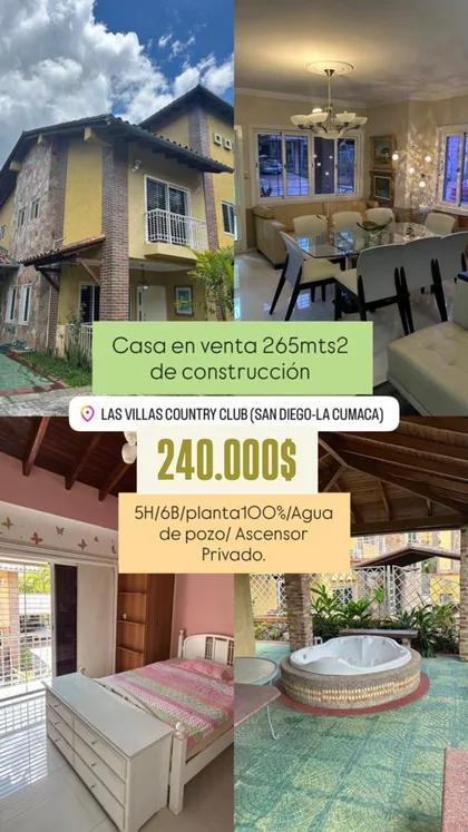 Casa en LAS VILLAS COUNTRY CLUB (SAN DIEGO-LA CUMACA) — USD 240.000