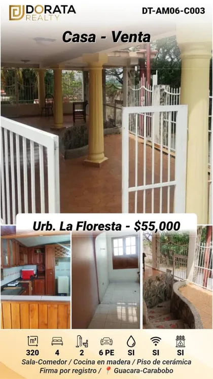 Casa en Urb. La Floresta, Guacara-Edo. Carabobo — USD 55.000