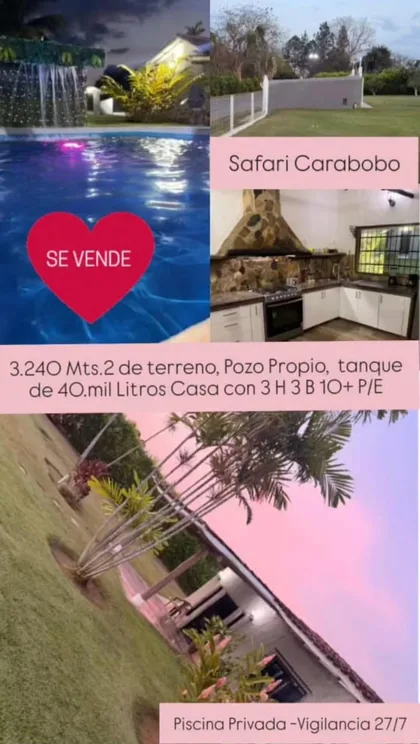 Quinta en Safari Carabobo — USD 147.000