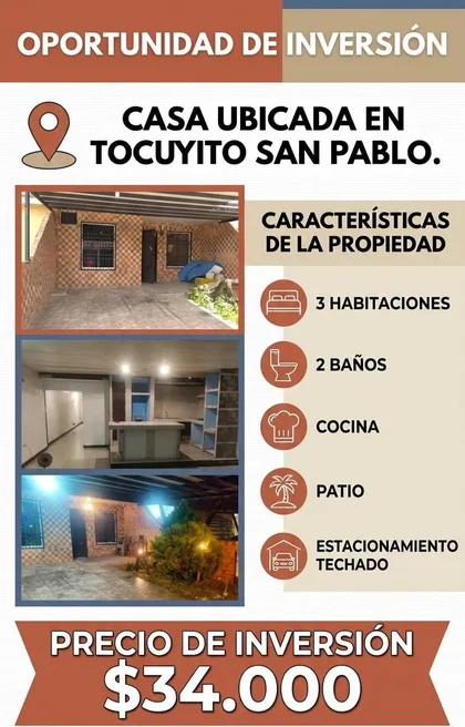 Casa en Tocuyito San Pablo Valley — USD 34.000