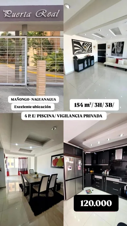 Apartamento en Urb. Ciudad Jardín Mañongo - Naguanagua — USD 120.000