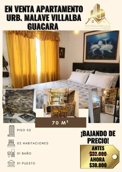 Apartamento en Urb. Malave Villalba, Guacara — USD 30.000