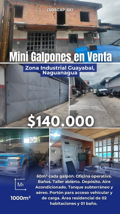 Galpón en Zona Industrial Guayabal, Naguanagua — USD 140.000