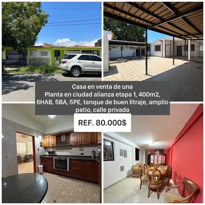 Casa en Urbanización Ciudad Alianza Primera Etapa — USD 80.000