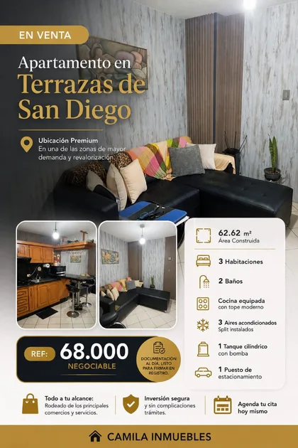Apartamento en Terrazas de San Diego — USD 68.000