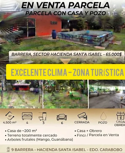 Parcela en Barrera, Sector Hacienda Santa Isabel — USD 65.000