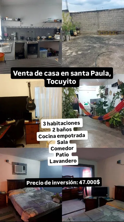 Casa en Urbanización Santa Paula, Tocuyito — USD 47.000