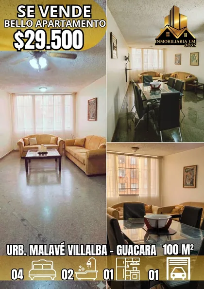 Apartamento en Urb. Malavé Villalba — USD 29.500