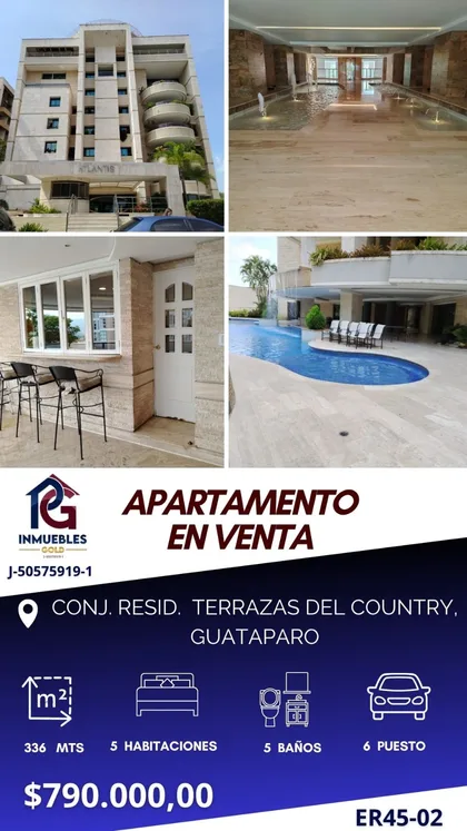 Apartamento en Terrazas del Country, Guataparo — USD 790.000