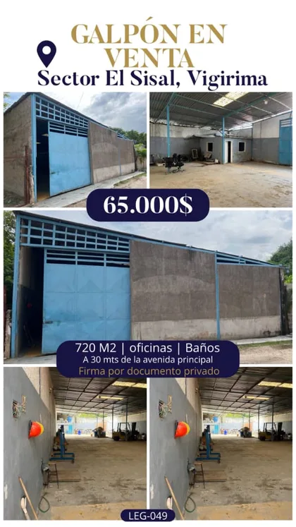 Galpón en El Sisal Via Vigirima calle Guayana Edo Carabobo — USD 65.000