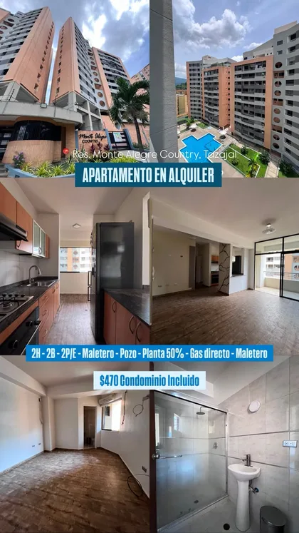 Apartamento en Res. Monte Alegre Country, Tazajal — USD 470