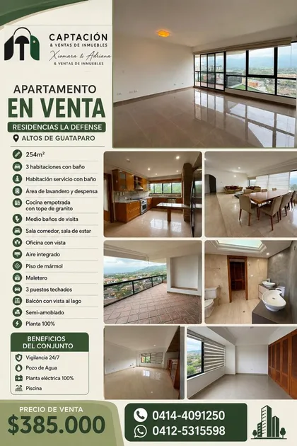 Apartamento en Residencias La Defensa - Altos de Guataparo — USD 385.000