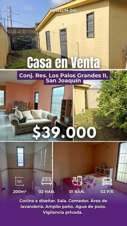 Casa en Conj. Res. Los Palos Grandes II, San Joaquín — USD 39.000