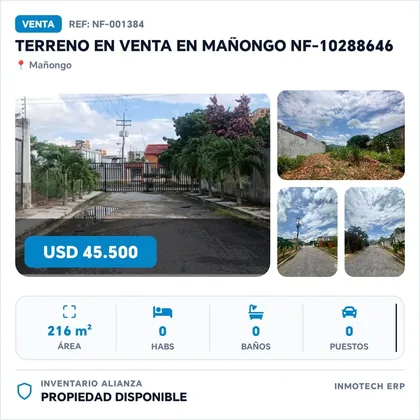Terreno en Mañongo — USD 45.500